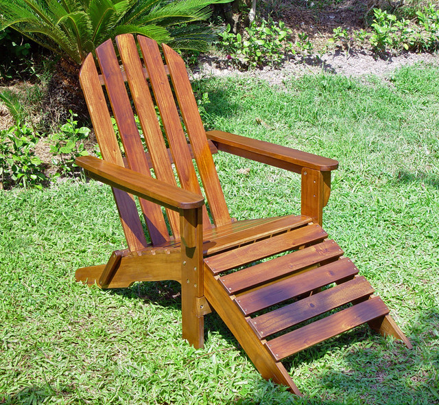 International Caravan Adirondack Chair with Attached Footrest