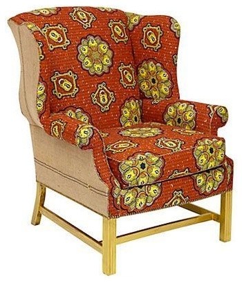 Batik Orange Wing Chair