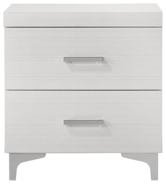 Modern Nightstand, English Dovetailed Drawers With Single Bar Handle