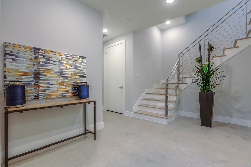 Inspiration for a transitional entryway remodel in Houston