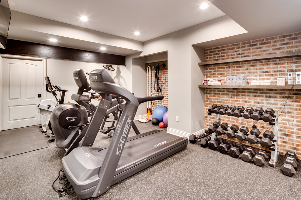 Design ideas for an expansive country multipurpose gym in Baltimore with beige walls.