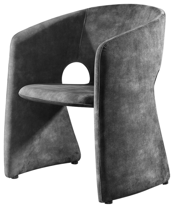 Modrest, Modern Malvern Dark Gray Fabric Dining Chair Contemporary