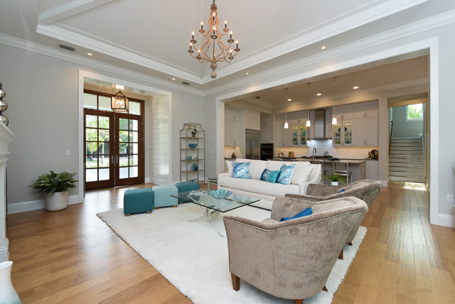 The Islmorada - Custom Home transitional-living-room