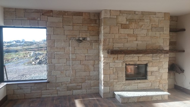 Wall And Fireplace In Sandstone Cladding Connemara Co Galway