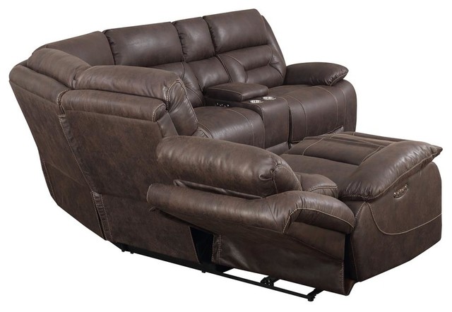 Steve Silver Levin 4 Piece Reclining Sectional In Black