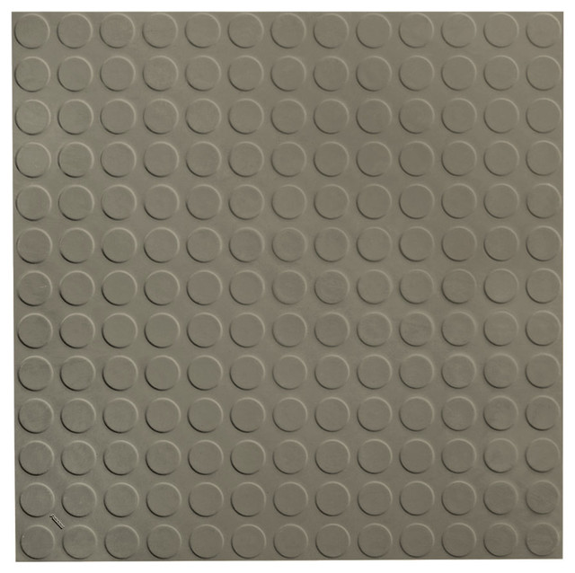 ROPPE 19.69"x19.69" Vantage Circular Profile Rubber Tile, Lunar Dust