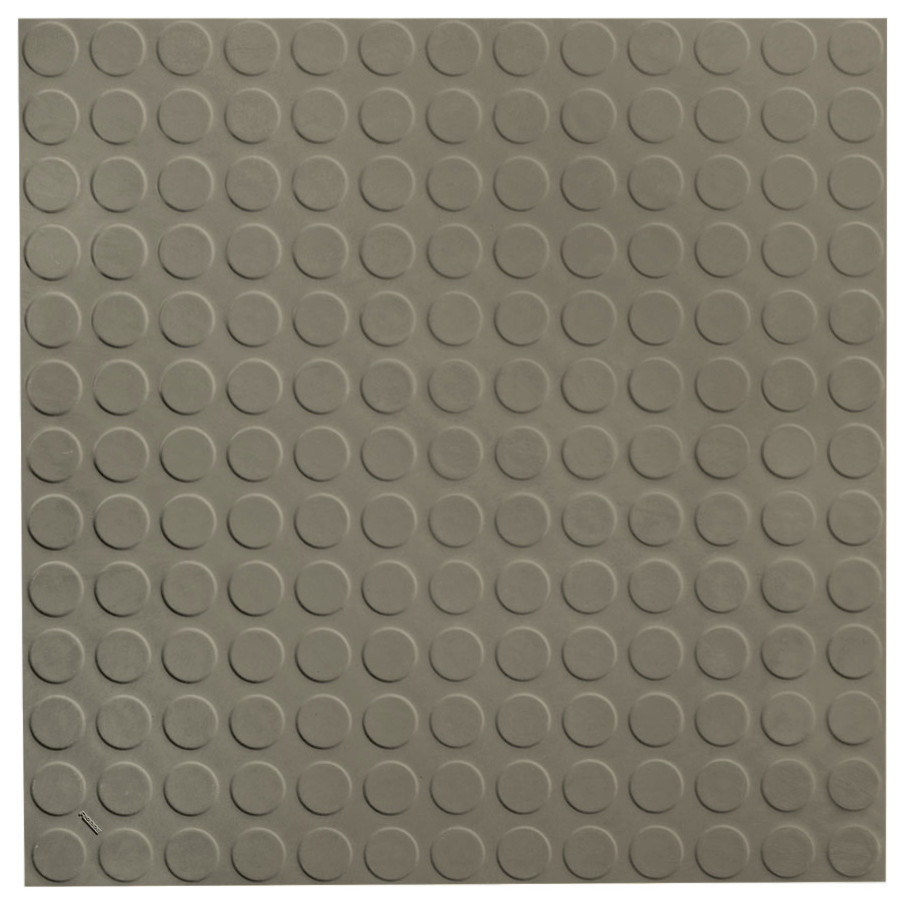 ROPPE 19.69"x19.69" Vantage Circular Profile Rubber Tile, Lunar Dust