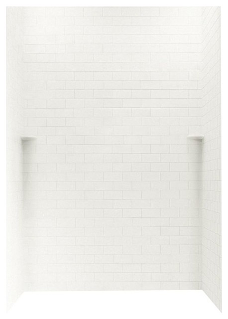 Swan 36x62x96 Solid Surface Shower Wall Kit, Tahiti White