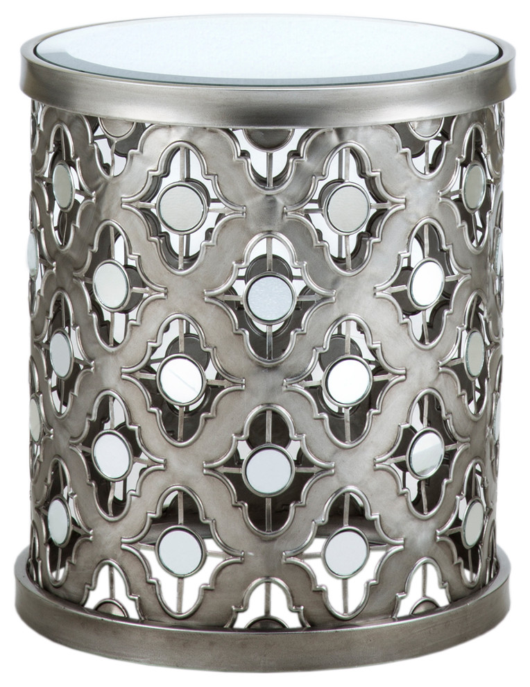 Madison Park Arian Quatrefoil Mirror Accent Table Mediterranean