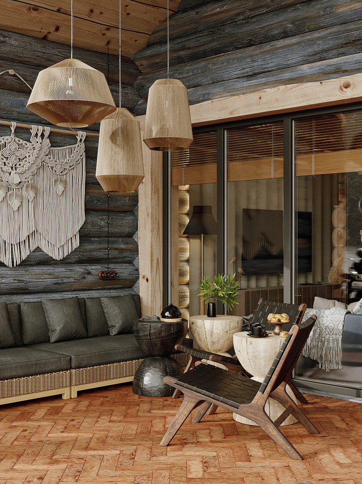 Дом из кело для рыбалки. Терраса