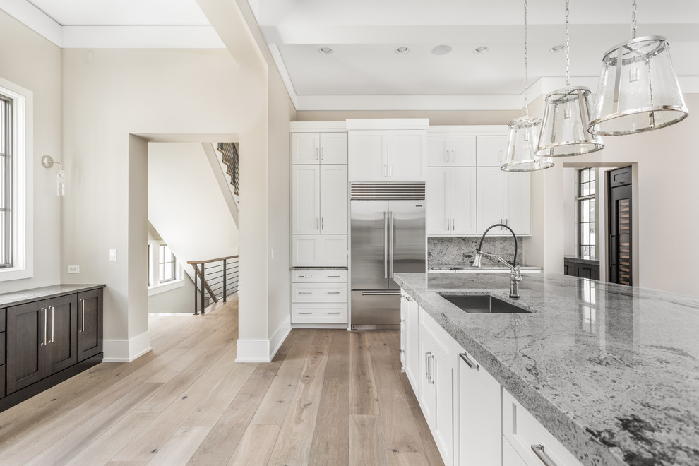 Example of a transitional home design design in Indianapolis