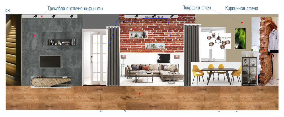 Дизайн "кухня-гостиная" в Израиле