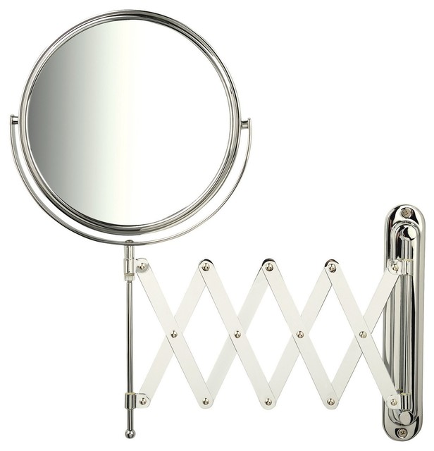 Jerdon 8" Wall Extension Mirror with 7X1X Mag, Chrome Transitional