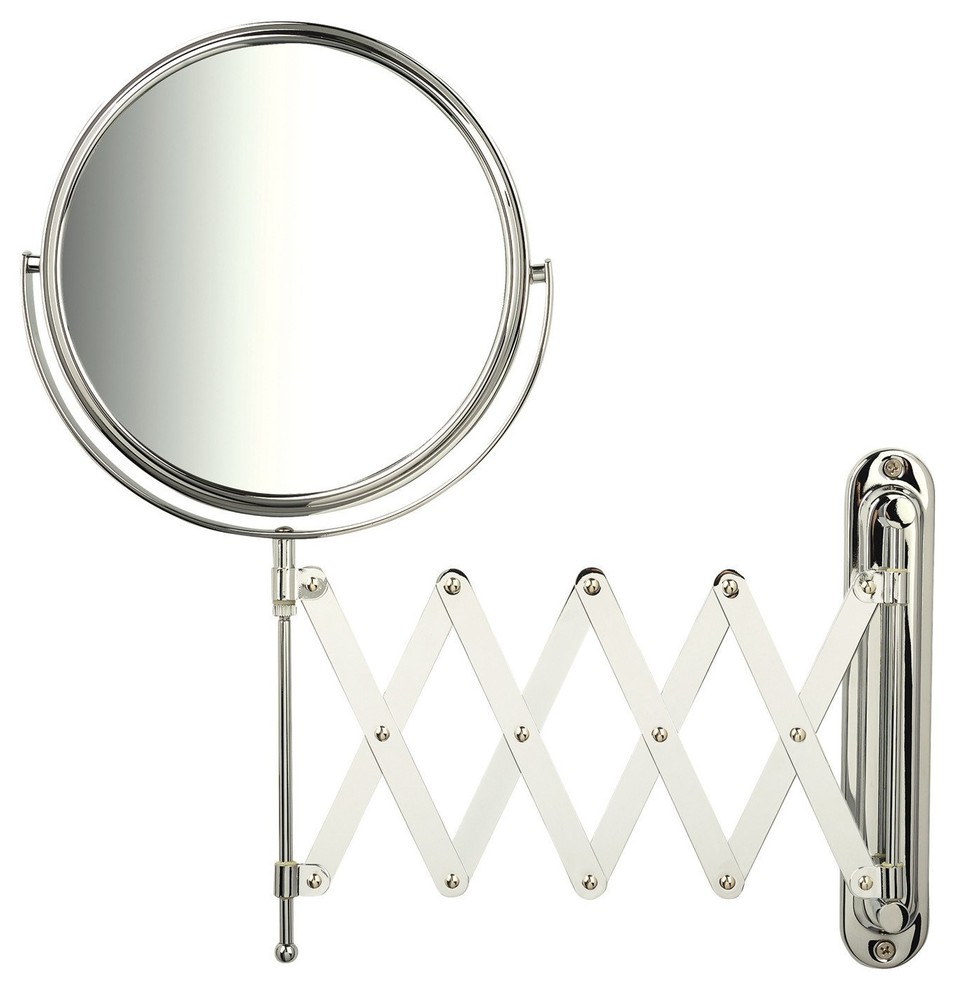 Jerdon 8" Wall Extension Mirror with 7X1X Mag, Chrome Transitional