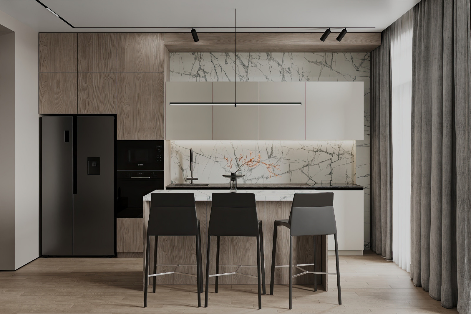 Дизайн и ремонт квартиры в ЖК Шуваловский Prima - Чёрно-белая магия