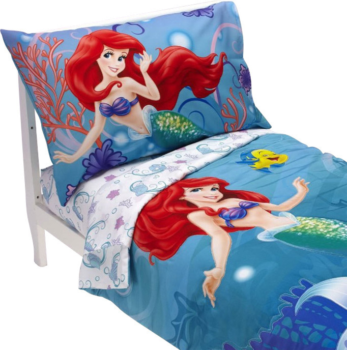 Little Mermaid Toddler Bedding Set Ariel Ocean Princess Bed