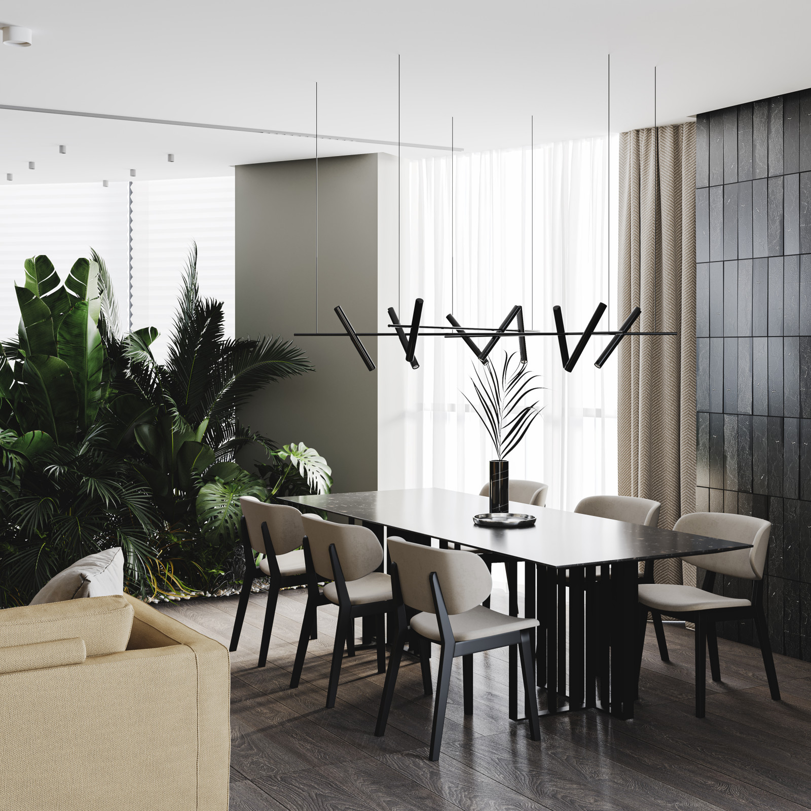 Кухня гостиная в ЖК Малахит г.Краснодар