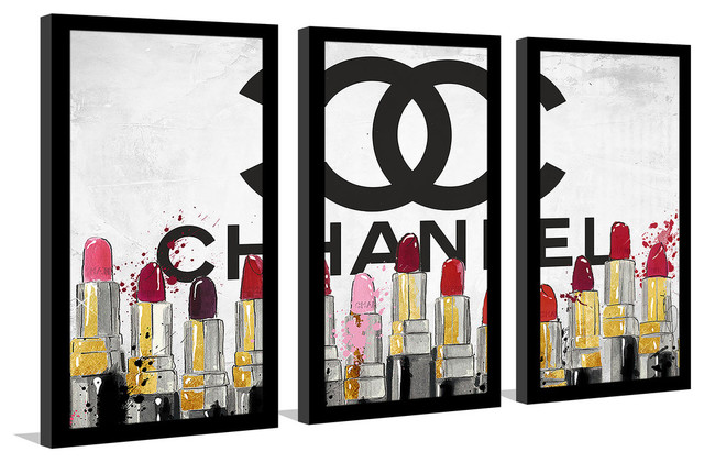Framed Wall Art Sets chanel lipsticks" framed plexiglass wall art, set of 3 Framed Wall Art Sets chanel lipsticks" framed plexiglass wall art, set of 3