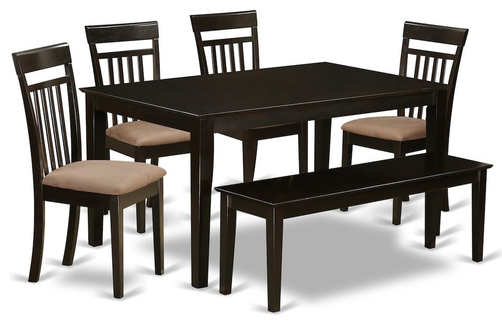 6 Piece Dining Room Set Top Kitchen Table And 4 Kitchen Chairs Plus A Bench Transitional Dining Sets By Bisonoffice