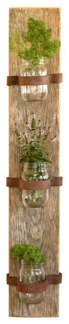 Mason Jar Herb Planter with Barn Wood