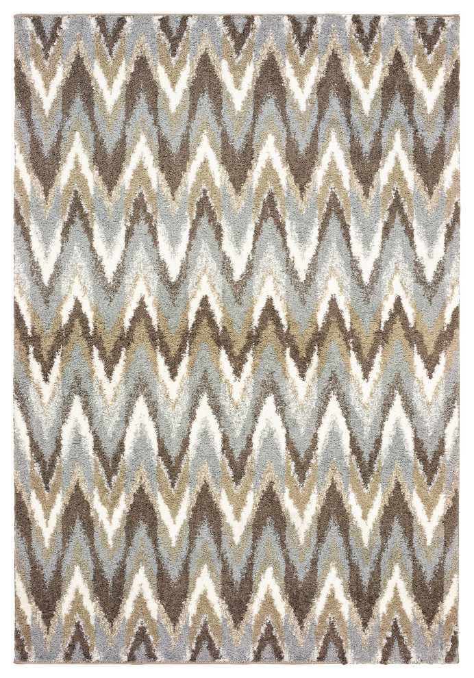 Oriental Weavers Verona Collection Grey/ Taupe Geometric Indoor Area Rug 2'X3'