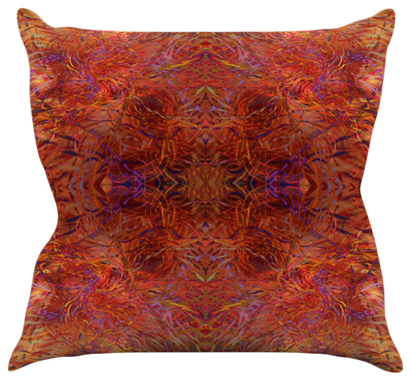 Nikposium "Sedona" Orange red Throw Pillow, 18"x18"