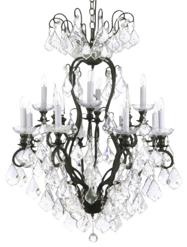 Wrought Iron Crystal Chandelier