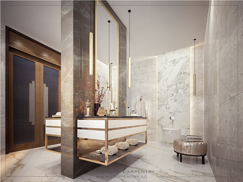 This is an example of a contemporary bathroom in Singapore.