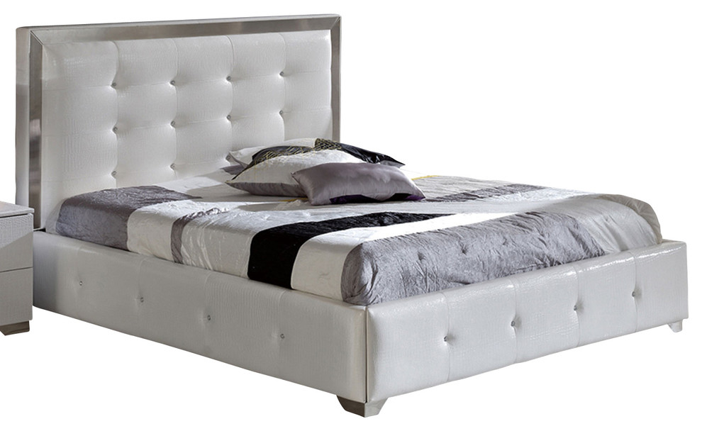 Coco White Platform Storage Bed - ESF Furniture, King