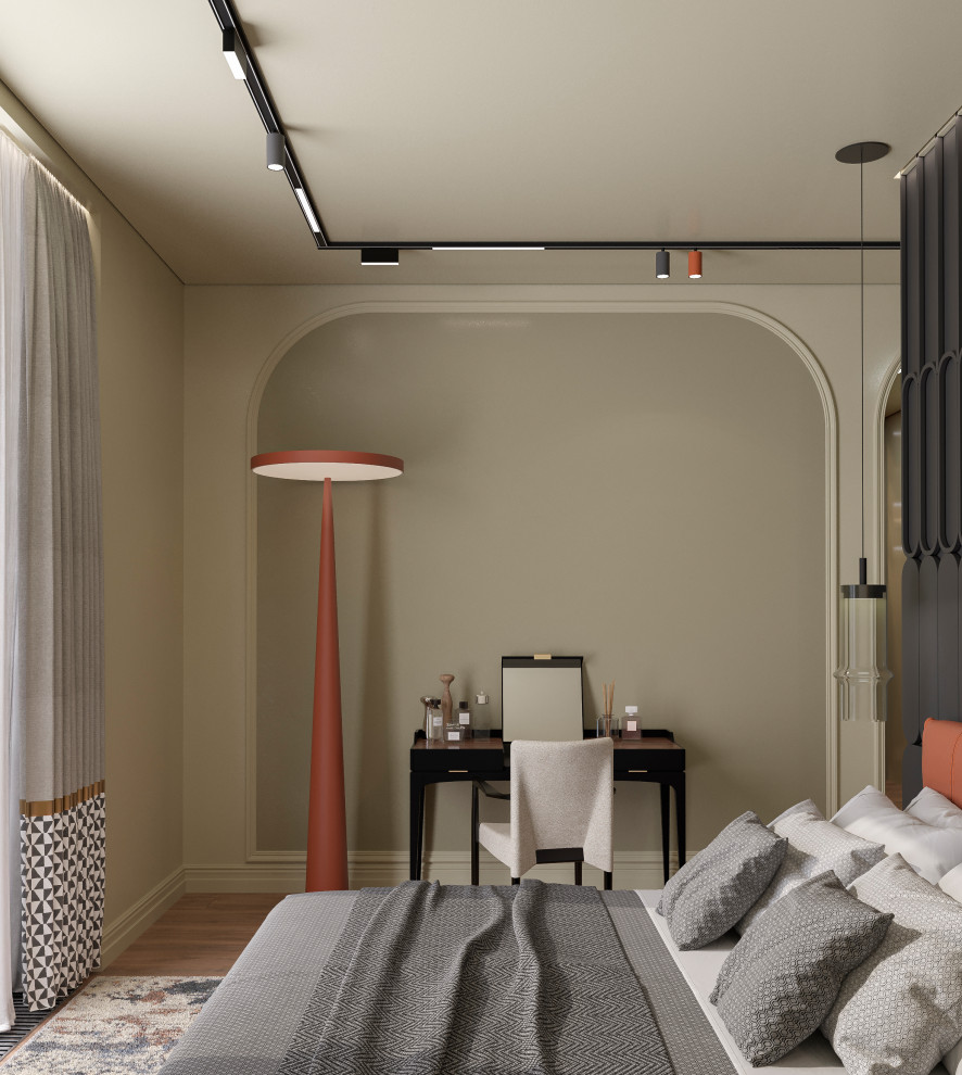 Спальня  из проекта "Оранжевый Блюз" в ЖК Neva Towers, г. Москва