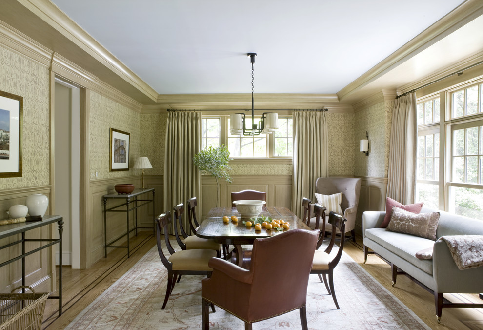 Inspiration for a traditional separate dining room in DC Metro with medium hardwood floors.