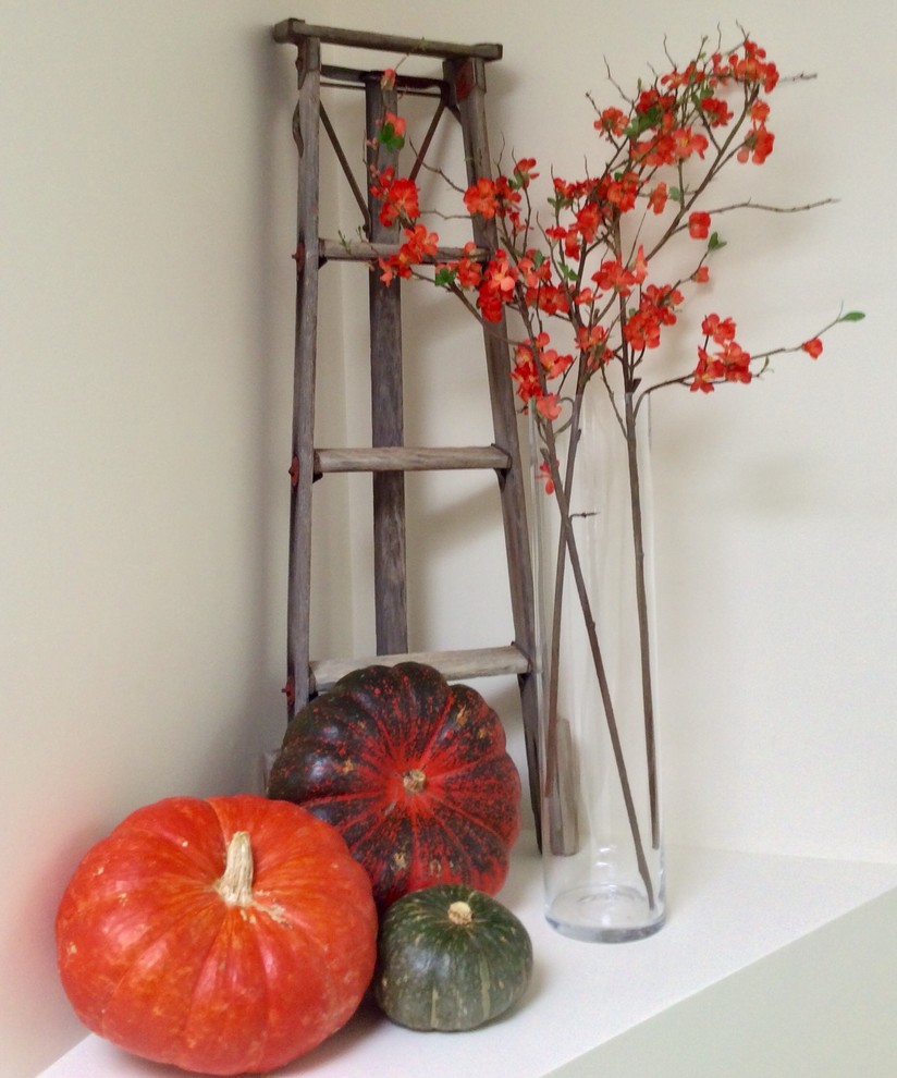 Fun vignette on the cutout along the stairs
