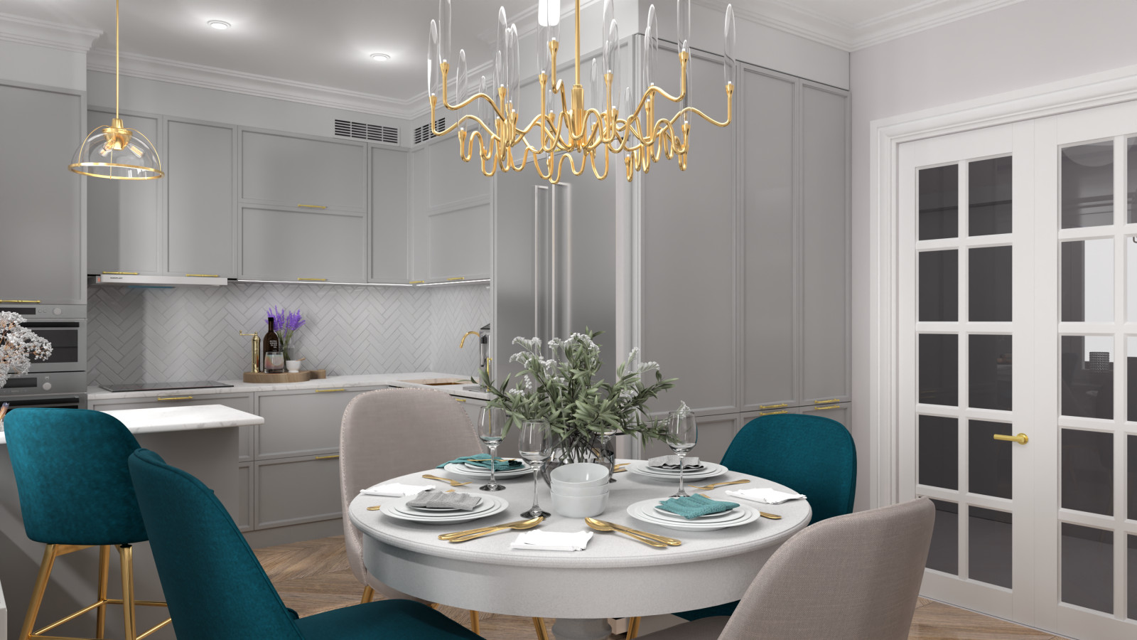 Дизайн проект трехкомнатной квартиры в Санкт-Петербурге