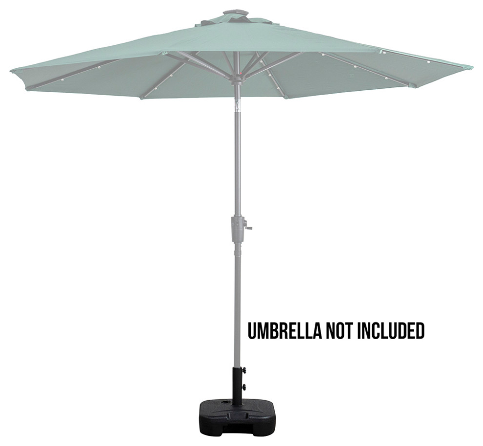 Patio Premier Square Blow Mold Umbrella Base, Black Traditional