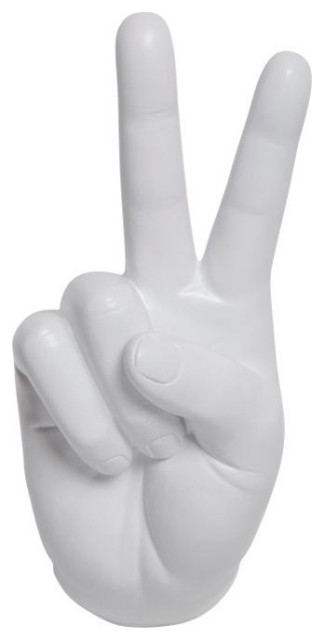 Interior Illusions Plus White Peace Hand Wall Mount, 8.5" Tall