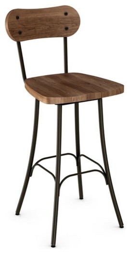 Rustic Swivel Stool With Wood Seat And, How To Build Swivel Bar Stools With A Backrest