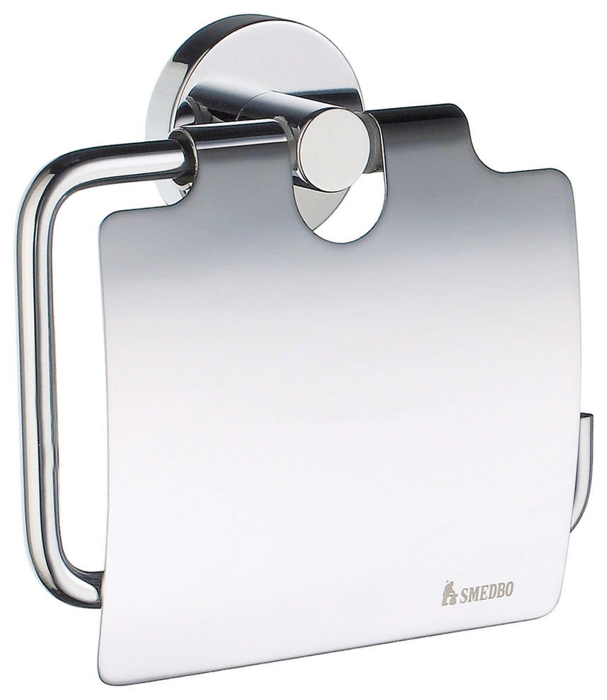 Home Toilet Roll Holder With Cover Chrome Contemporary Toilet Paper