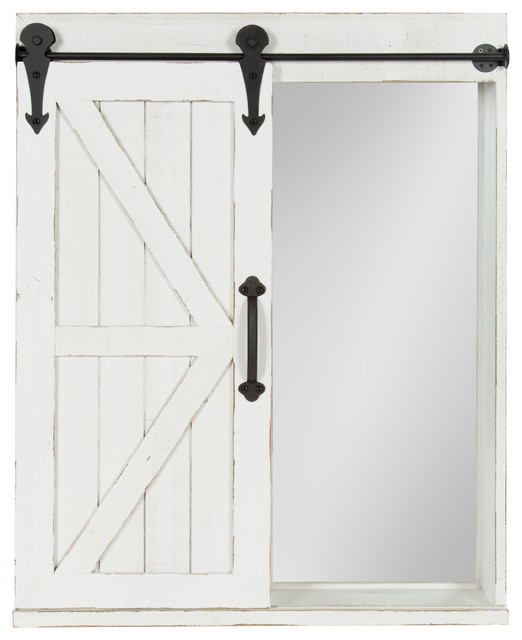 Cates Wood Wall Storage Cabinet With Vanity Mirror And Sliding Barn Cates Wood Wall Storage Cabinet With Vanity Mirror And Sliding Barn Door Farmhouse Cabinets By Uniek Inc