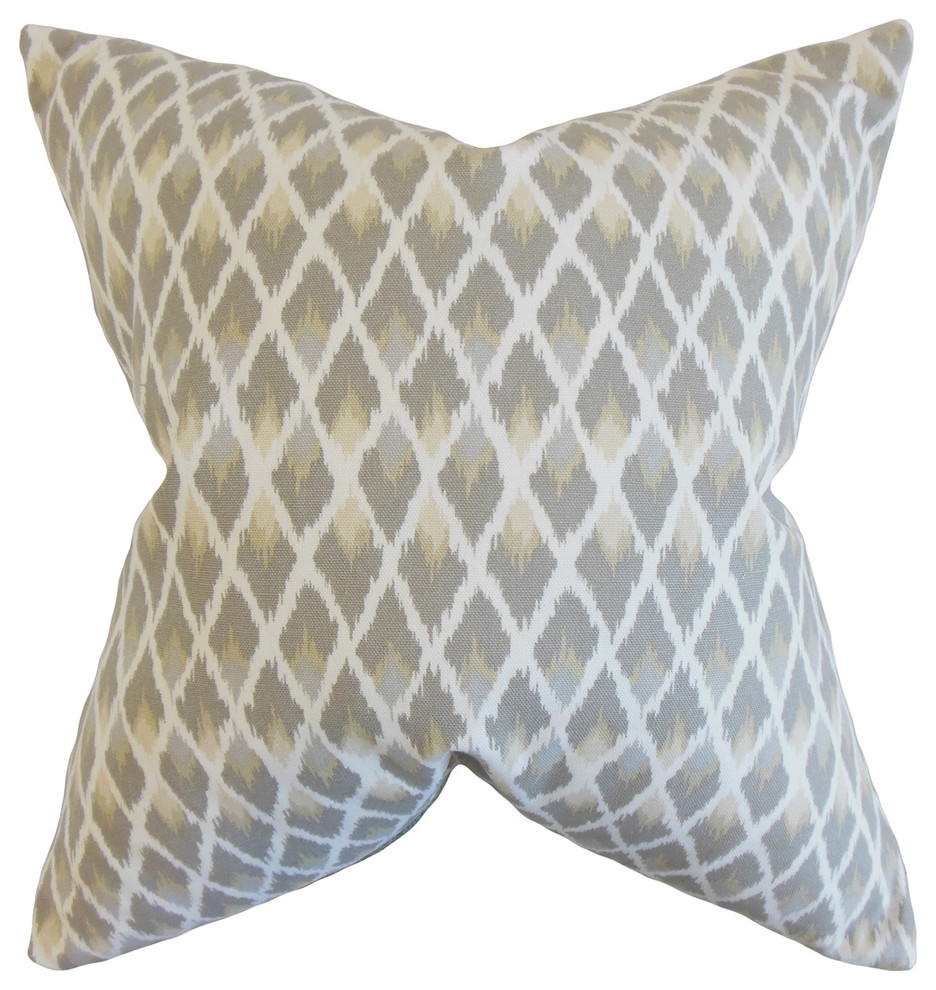 The Pillow Collection Abital Ikat Bedding Sham Blue Standard//20 x 26