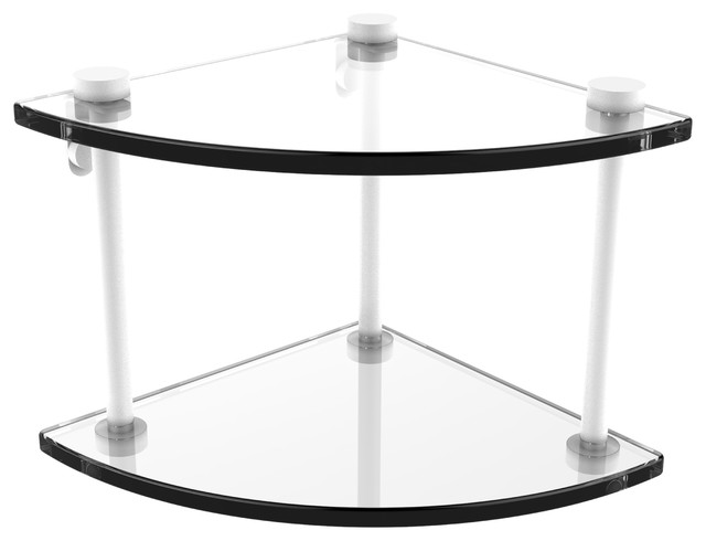 Double Corner Glass Shelf Transitional Bathroom Shelves By Avondale Decor Llc