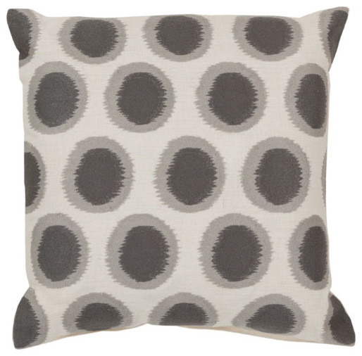 Flint Gray and Papyrus Polyester Filled 22 x 22  Pillow