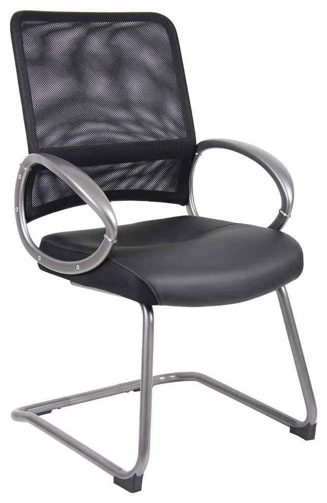 Mesh Back With Pewter Finish Guest Chair