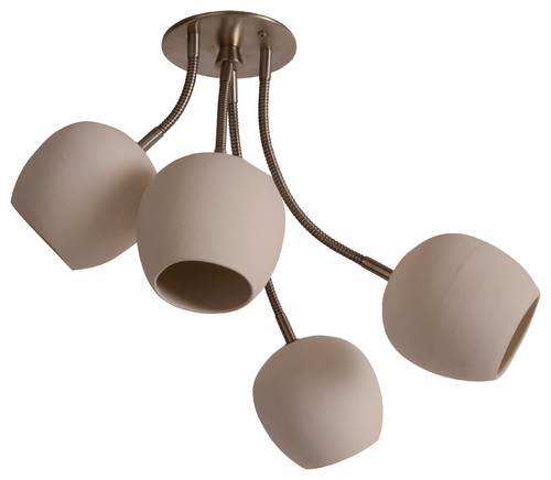 LED Bouquet : Ceiling Light with Four Ceramic Shades, White