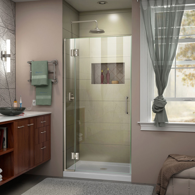 Dreamline Unidoor X 34 Wx72 H Frameless Hinged Shower Door Dreamline Unidoor X 34 Wx72 H Frameless Hinged Shower Door Contemporary Doors By