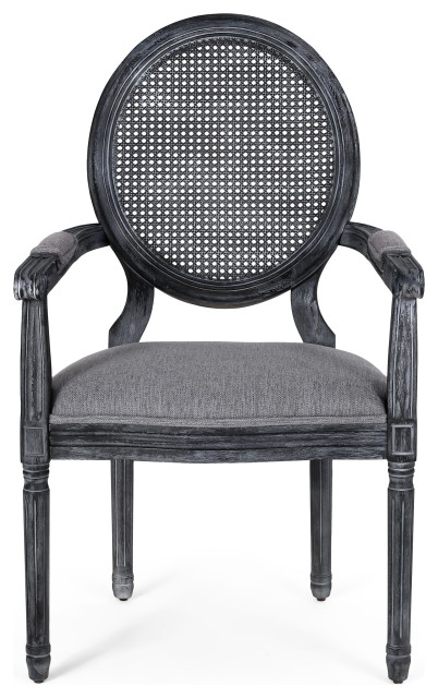 Comisky Fabric Upholstered Wood and Cane Expandable 7-Piece Dining Set ...