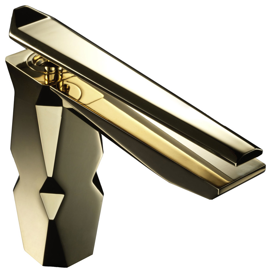 Ikon Polished Chrome High End Bathroom Faucet, Polished Gold