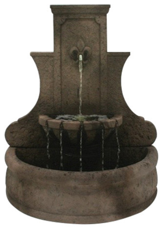Fleur De Lis Wall Garden Water Fountain Mediterranean Outdoor Fleur De Lis Wall Garden Water Fountain