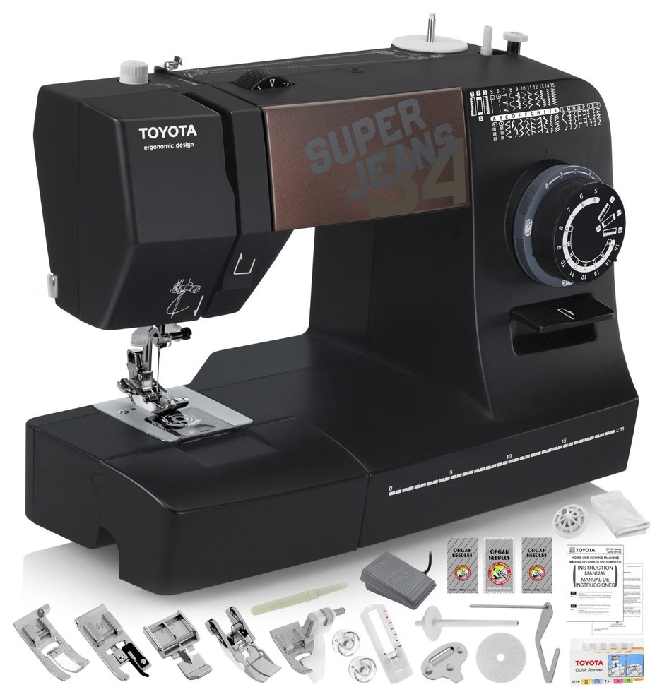 TOYOTA Super Jeans J34 Sewing Machine, Glides Over 12 Layers of Denim With Extra Contemporary