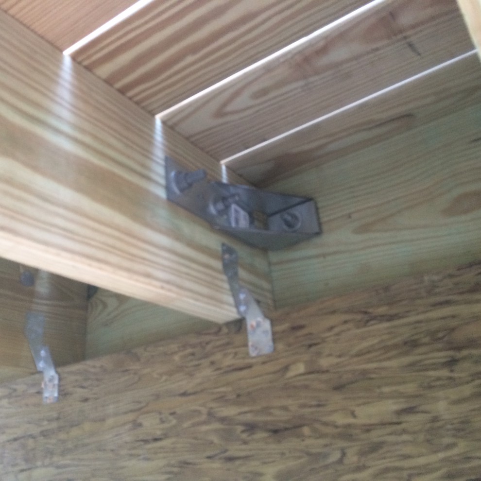 Example of a mountain style deck design in Atlanta