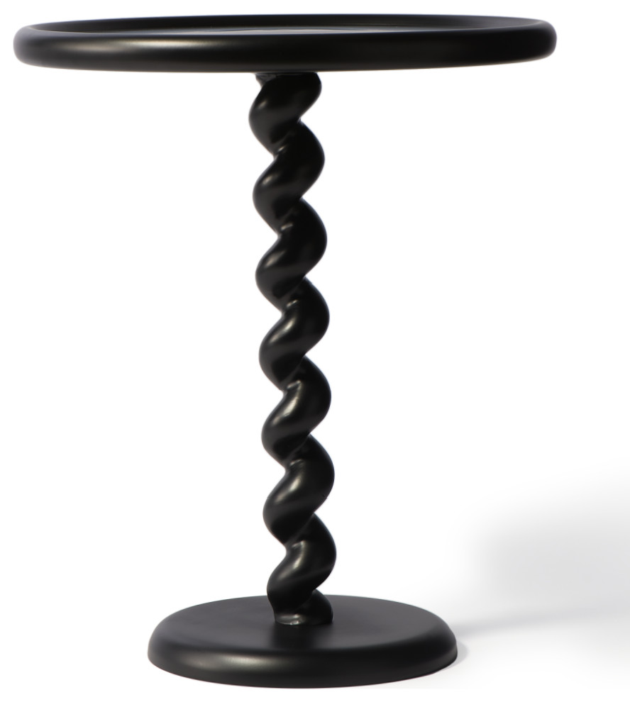 Modern Pedestal Side Table (2) Pols Potten Twister Modern Side